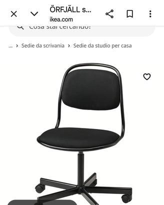Ikea ÖRFJÄLL Sedia girevole nera