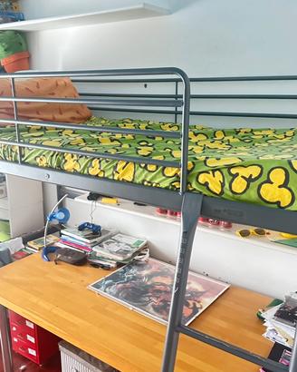 Letto singolo Ikea a soppalco