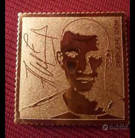 Milan-Francobolli in lamierino giocatori Milan