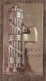 PIASTRA BRONZO FASCIO LITTORIO FOND PERANI BRESCIA