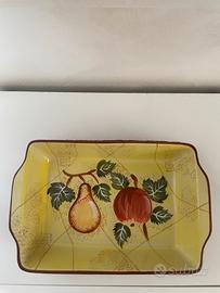 Pirofila rettangolare con supporto in vimini