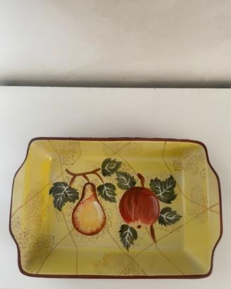 Pirofila rettangolare con supporto in vimini