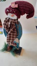 pupazzo legno e stoffa 