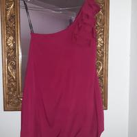 abito monospalla rosa taglia S