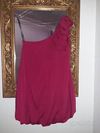 abito monospalla rosa taglia S