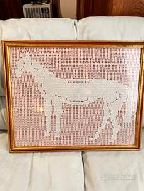 Cavallo all’uncinetto quadro