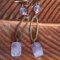 Orecchini argento e ametista grezza