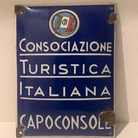 Rara insegna Touring Club Italiano vintage