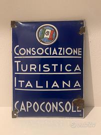 Rara insegna Touring Club Italiano vintage