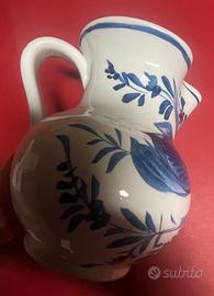 Brocca caraffa ceramica fiori blu