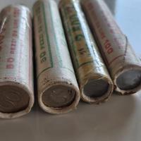 4 rotolini monete italiane 