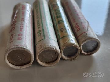 4 rotolini monete italiane 