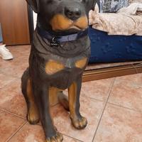 Statua cane rottwailler in resina