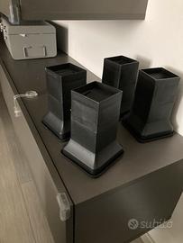 Rialzi per Mobili Neri (Set da 4)