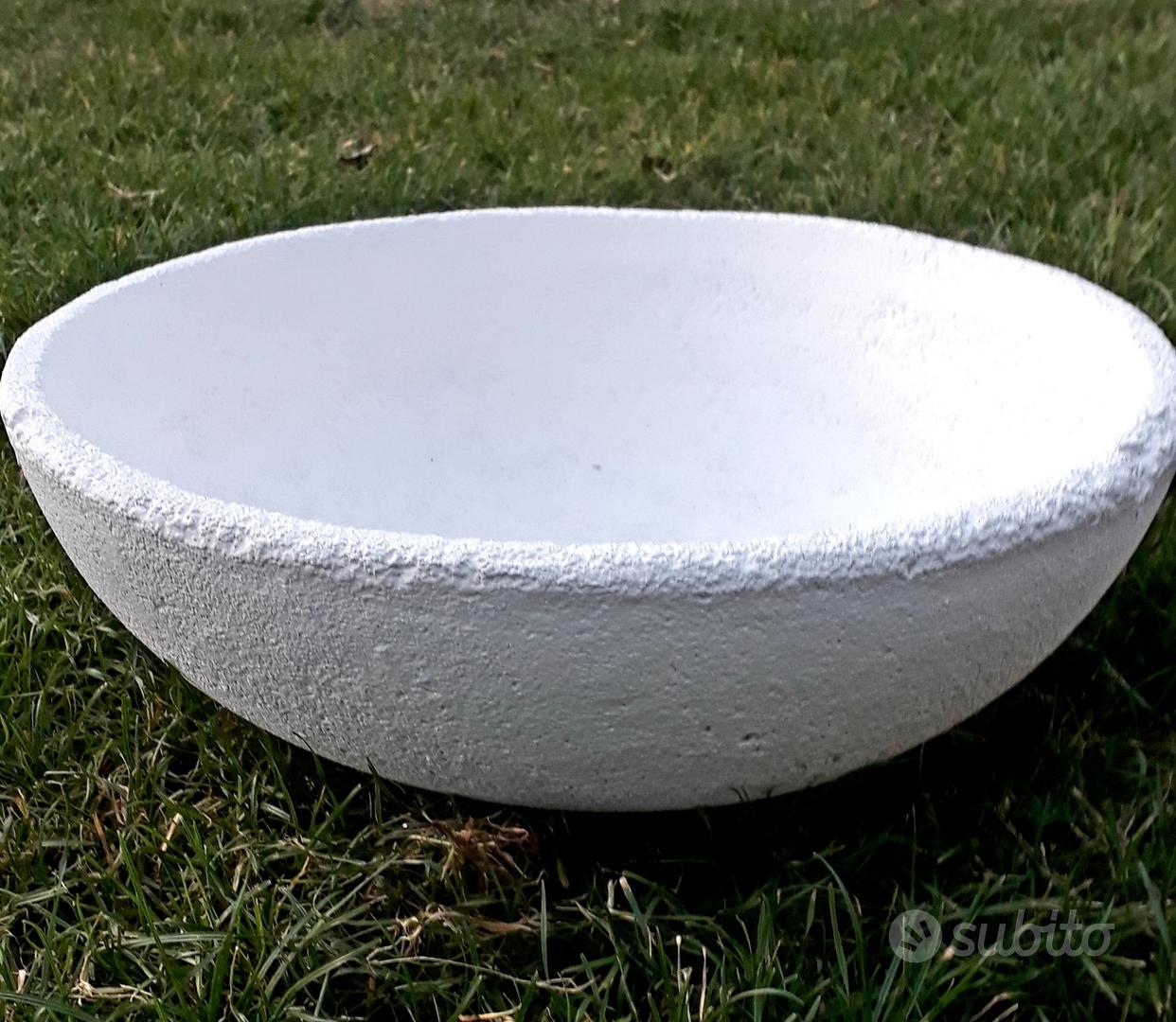 4 Vasi Rotondi In Plastica Riciclata Effetto Invecchiato Nero, Diametro 31 Cm, Per Patio E Giardino - Foto 3