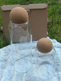 barattoli vetro con tappo sughero, nuovo