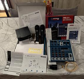 MICROFONI AKG E MIXER  AUDIO DESIGN  IN GARANZIA
