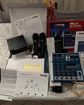 MICROFONI AKG E MIXER  AUDIO DESIGN  IN GARANZIA