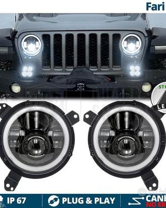 FARI FULL LED Per JEEP WRANGLER JL Angel Eyes 6500