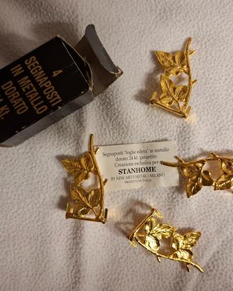 4 Segnaposti Stanhome vintage placcati oro