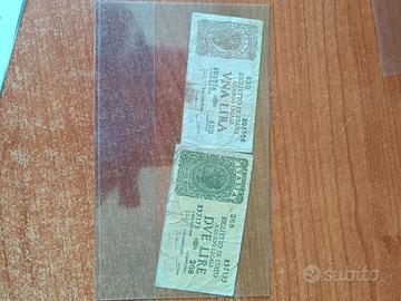 1 e 2 LIRE BIGLIETTO DI STATO 