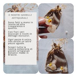 Orecchini AMORE in resina e fiori veri