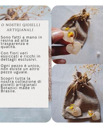 Orecchini AMORE in resina e fiori veri