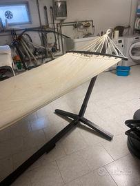 Amaca da giardino con telo color panna