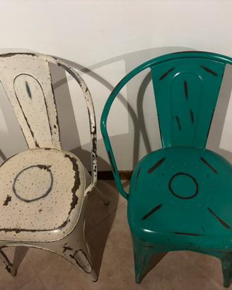 Coppia di sedie vintage stile Industriale/Tolix