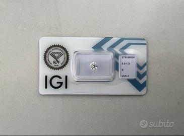 Diamante naturale 0,51 ct E VVS2