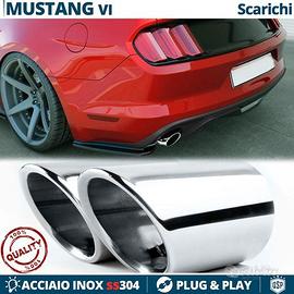 2 TERMINALI di Scarico per FORD Mustang 6 CROMATI