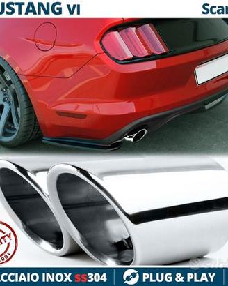 2 TERMINALI di Scarico per FORD Mustang 6 CROMATI