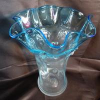 VASO VETRO VINTAGE TURCHESE SFUMATO