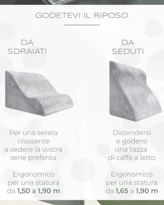 Cuscino Letto/Divano ergonomico+Cusc. poggiagambe