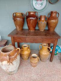 lotto giare in blocco in terracotta antica 