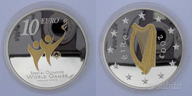 IRLANDA 10 EURO ARGENTO OLIMPIADI COPPA DEL MONDO