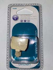 Adattatore RJ45 1Ingr. Maschio - 2 Uscite Femmina