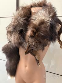 STOLA IN VERA PELLICCIA MARRONE – VINTAGE –