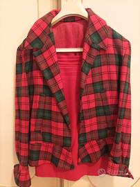 Taieuller donna giacca scozzese e gonna rossa Laur