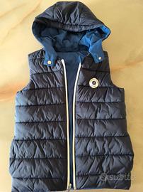 piumino smanicato jacadi blu double face taglia 12