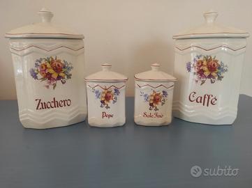 Set contenitori vintage ceramica Laveno cucina