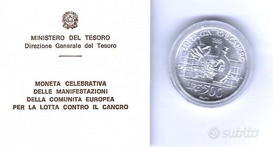Repubblica Italiana - 500 lire Lotta al Cancro