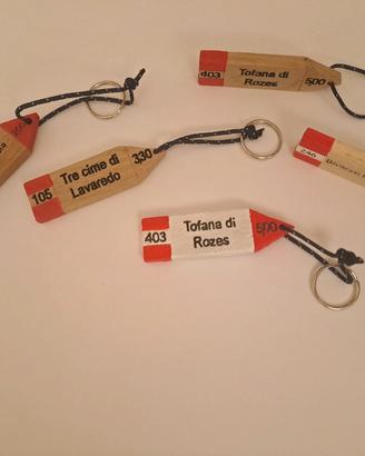 Portachiavi artigianali montagna in legno vecchio