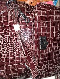 Borsa stile Marta Marzotto effetto coccodrillo - 