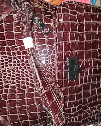 Borsa stile Marta Marzotto effetto coccodrillo - 