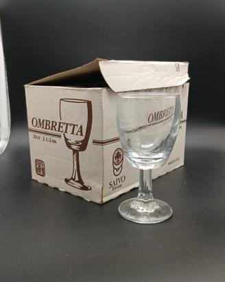 6 Calici Vino Vintage "Ombretta" 10cl Con Scatola