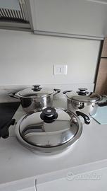 Set 3 pentole AMC originali in acciaio inox 