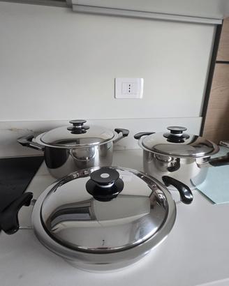 Set 3 pentole AMC originali in acciaio inox 
