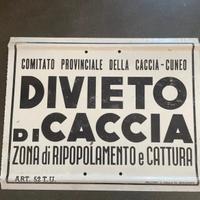Cartello divieto di caccia