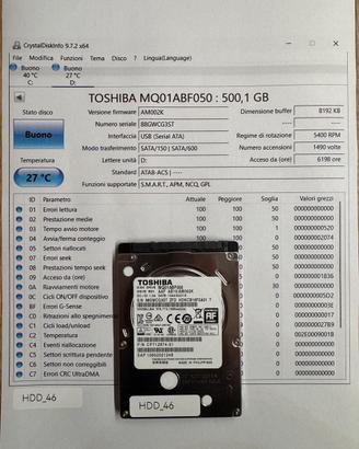 HDD Toshiba da 500GB (ID46)